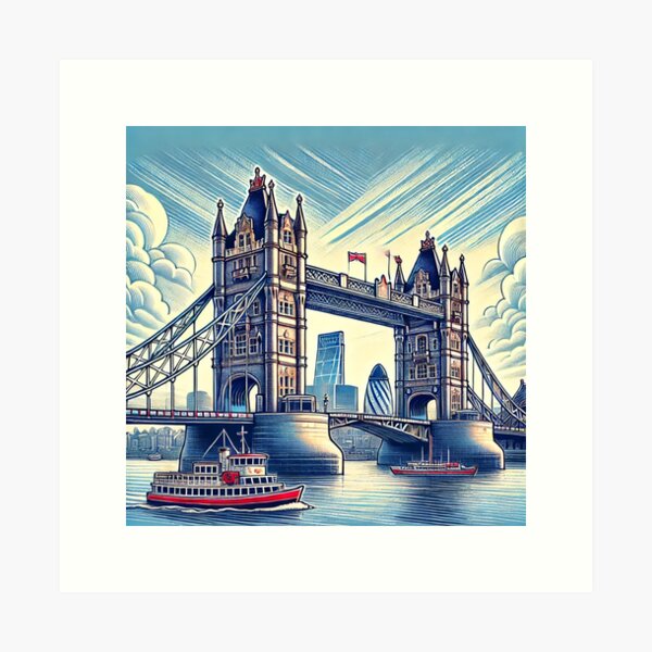 Item preview, London Tower Bridge Art - VibeNest designed and sold by VibeNest.