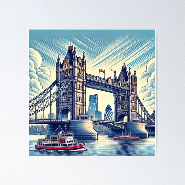 Item preview, London Tower Bridge Art - VibeNest designed and sold by VibeNest.