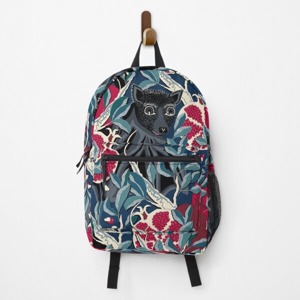 Item preview, Bat in pomegranates on a dark blue background designed and sold by Alex Blud.