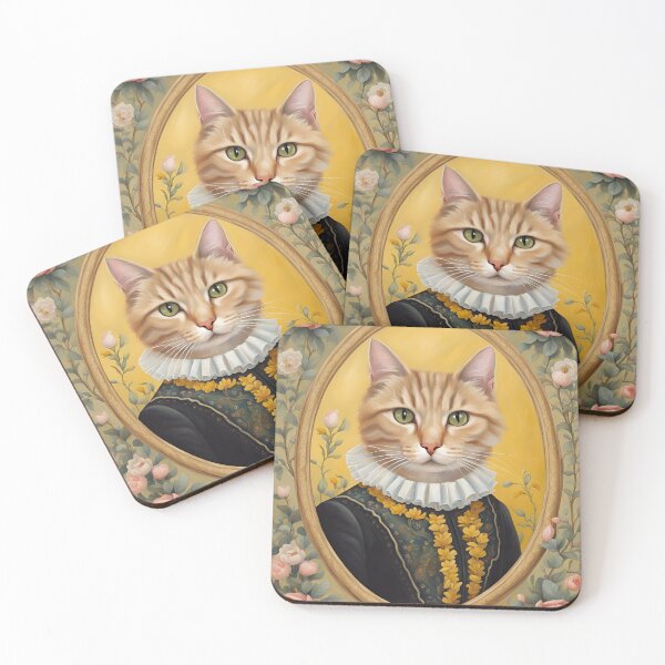 Item preview, Tudor Ginger Cat in a gilt frame surrounded by roses - Illustration designed and sold by SirenSeventyOne.