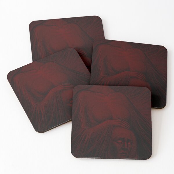 Item preview, Enigmatic Red Surreal Portrait of Darkness designed and sold by DaryMura5.
