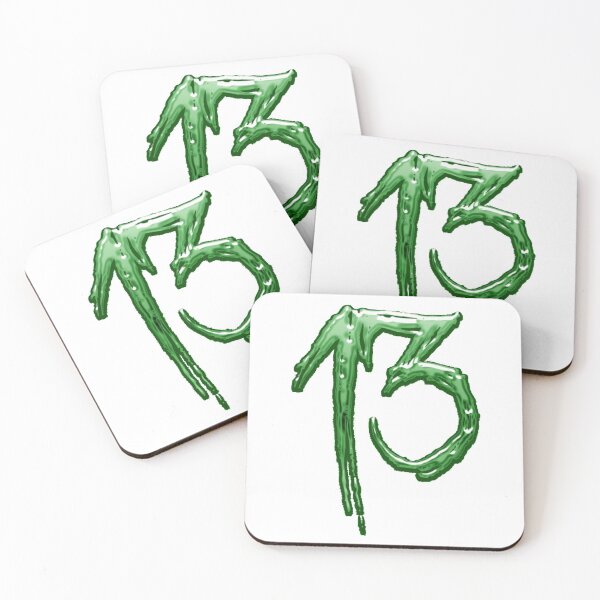 Item preview, 13, thirteen, lucky number, green font, horror font designed and sold by Numbers-Art.