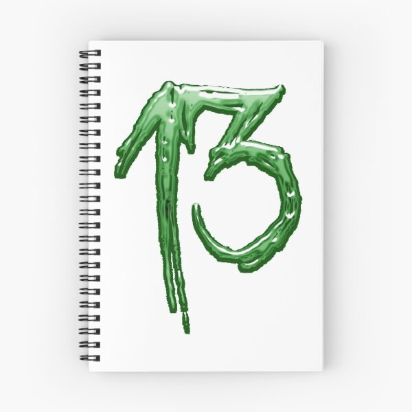 Item preview, 13, thirteen, lucky number, green font, horror font designed and sold by Numbers-Art.