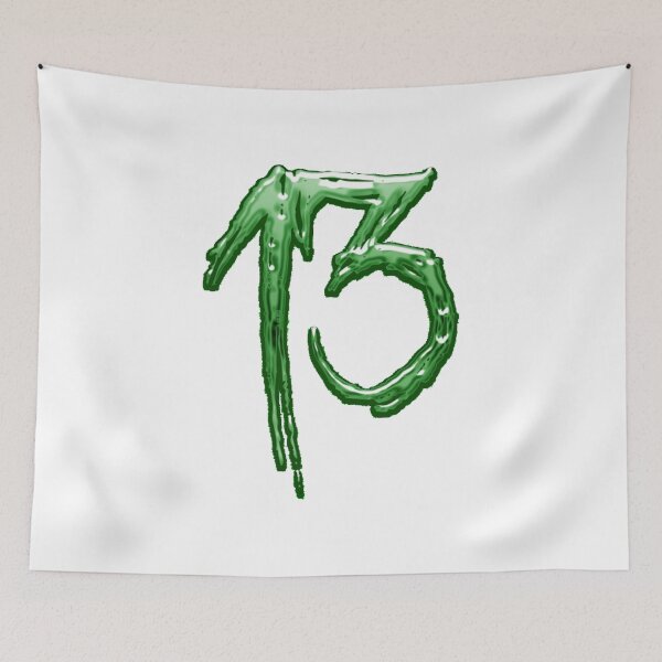 Item preview, 13, thirteen, lucky number, green font, horror font designed and sold by Numbers-Art.
