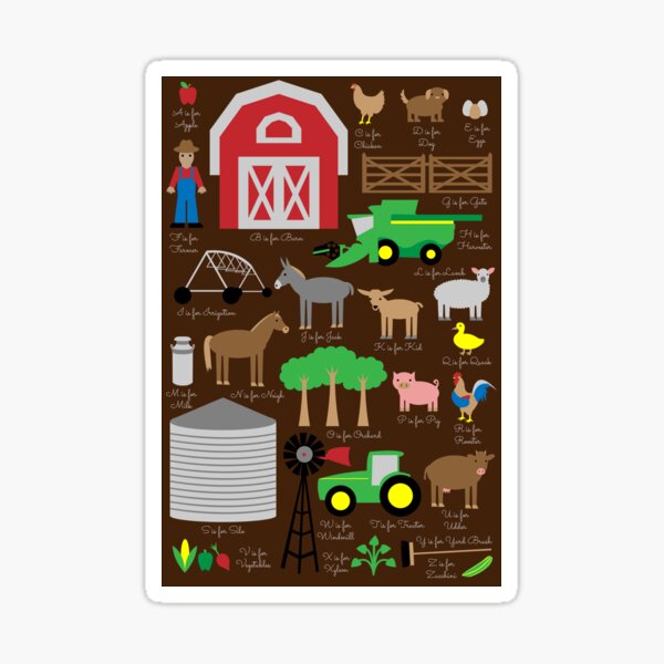 Vista previa del artículo con la obra «Alfabeto de granja», diseñado y vendido por babybigfoot.