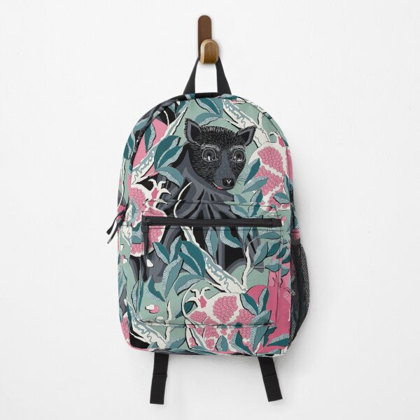 Item preview, Bat in pink pomegranates on a green background designed and sold by Alex Blud.