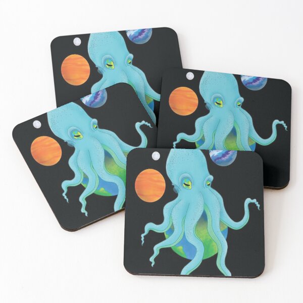 Item preview, Octopus art in outer space designed and sold by trevinochris.