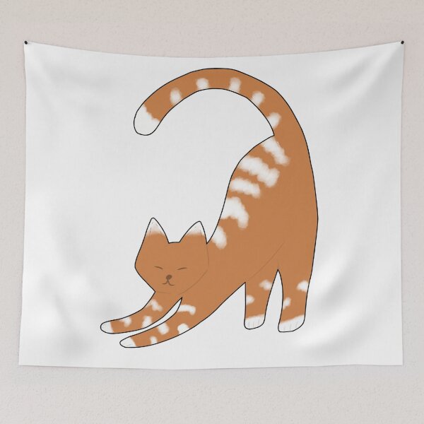 Item preview, Orange cat stretching designed and sold by kitty-kingdom.