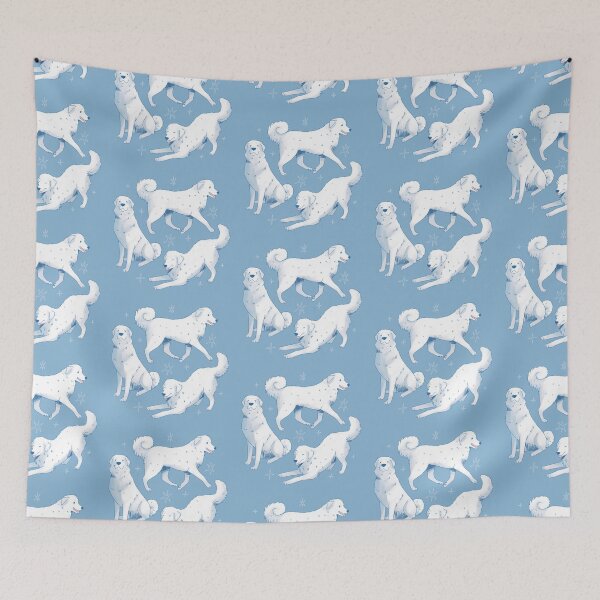 Item preview, Cute Akbash Dog Trio Illustration designed and sold by YaraCuteArt.