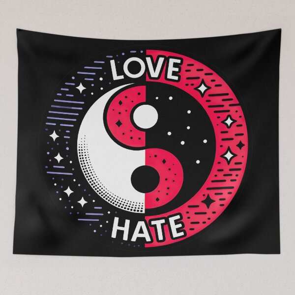 Item preview, Love Hate Ying Yang designed and sold by SideKickCreates.