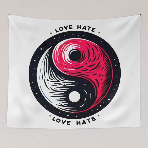 Item preview, Love Hate Ying Yang designed and sold by SideKickCreates.