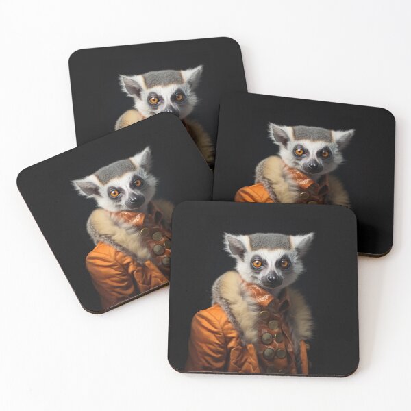 Item preview, Fashionable Lemur in Orange Coat designed and sold by Sillytoe.