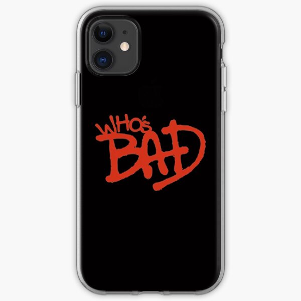 "Who's Bad" Red on Black Design iPhone Soft Case