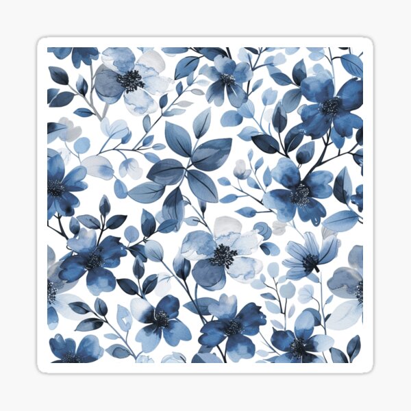 Item preview, Floral pattern.Blue flowers on a white background.Field flowers. designed and sold by MagelliShop.