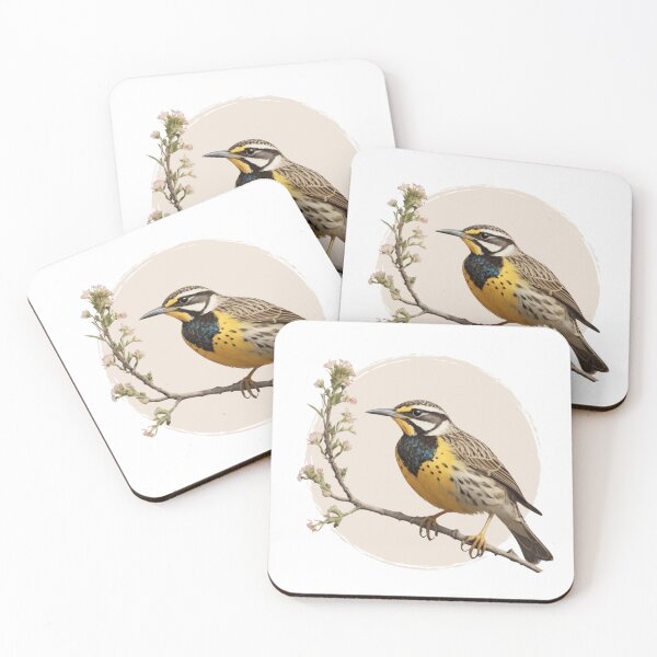 Item preview, Western Meadowlark, bird illustration vintage, Sturnella neglecta, North American birds, ornithology designed and sold by lagunaklein.