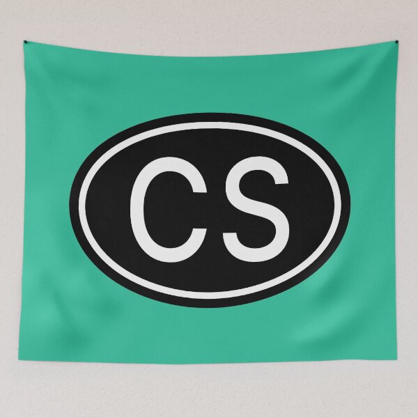 Item preview, CS Initials Monogram Oval White Letters designed and sold by Jeallan Designs.