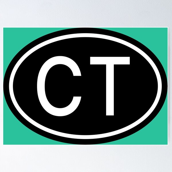 Item preview, CT Initials Monogram Oval White Letters designed and sold by Jeallan Designs.