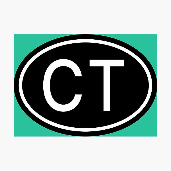 Item preview, CT Initials Monogram Oval White Letters designed and sold by Jeallan Designs.