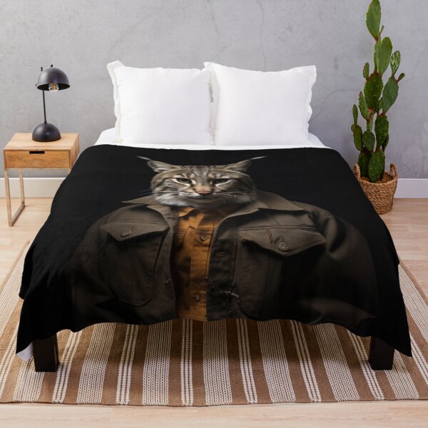 Item preview, Stoic Bobcat in Rugged Attire designed and sold by Sillytoe.