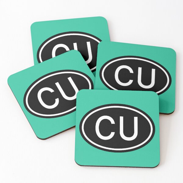 Item preview, CU Initials Monogram Oval White Letters designed and sold by Jeallan Designs.