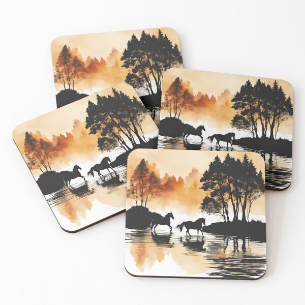 Item preview, Shadows - Horses at sunset designed and sold by Fat Pony.