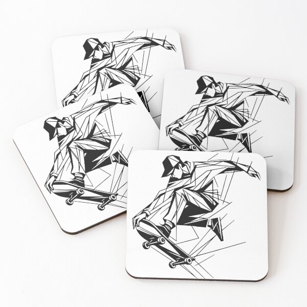 Item preview, Skateboarder in Abstract Line Art Style designed and sold by Coffee Lifestyle.