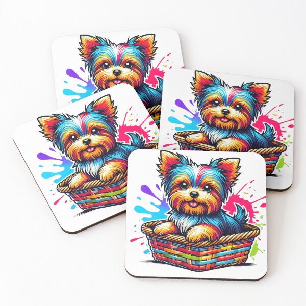 Artikelvorschau, Regenbogen, fabelhafte Farben, Yorkie-Anime-Hund entworfen und verkauft von DotLineColor.