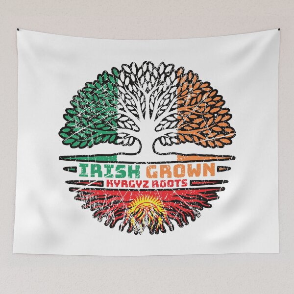 Item preview, Kyrgyzstan Kirghiz Irish Ireland Tree Roots Flag designed and sold by FlagX.
