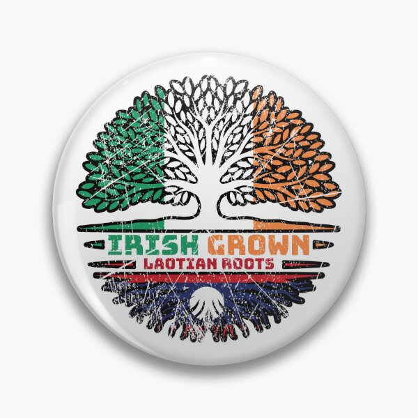 Item preview, Laos Laotian Irish Ireland Tree Roots Flag designed and sold by FlagX.