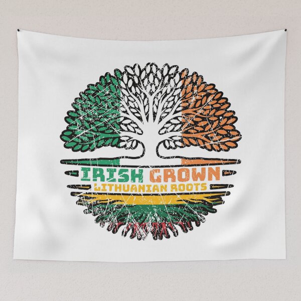 Item preview, Lithuania Lithuanian Irish Ireland Tree Roots Flag designed and sold by FlagX.