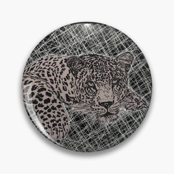 Item preview, Leopard, powerful wild animal, black and grey, abstract designed and sold by DebbieJoyArt.
