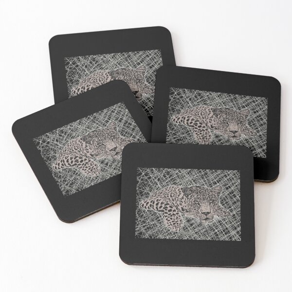 Item preview, Leopard, powerful wild animal, black and grey, abstract designed and sold by DebbieJoyArt.