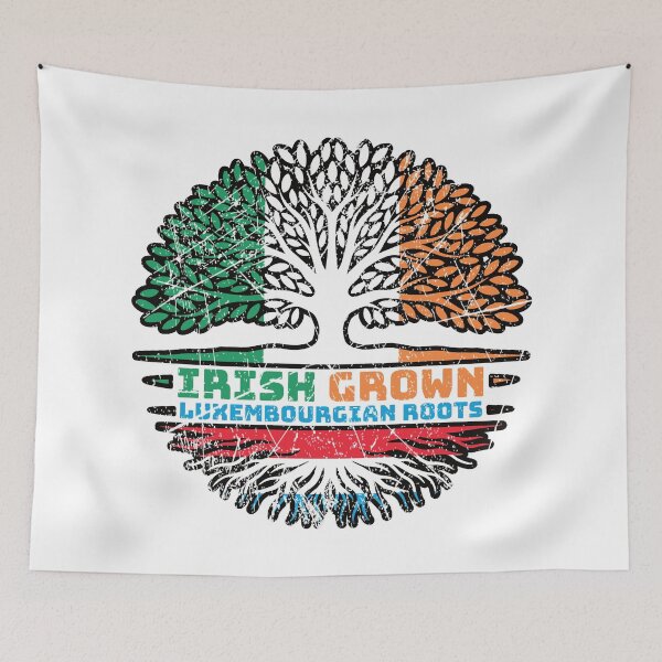 Item preview, Luxembourg Luxembourgian Irish Ireland Tree Roots Flag designed and sold by FlagX.
