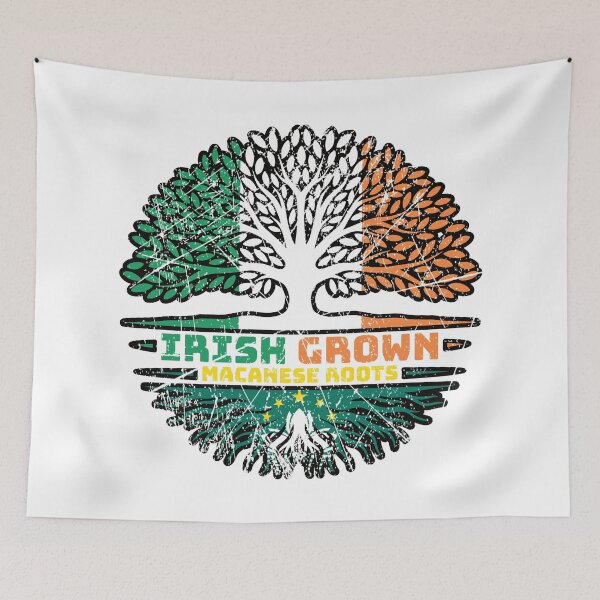Item preview, Macau Macanese Irish Ireland Tree Roots Flag designed and sold by FlagX.