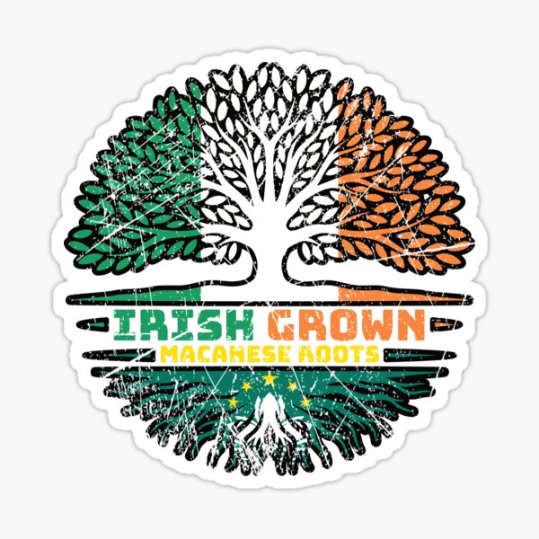 Item preview, Macau Macanese Irish Ireland Tree Roots Flag designed and sold by FlagX.