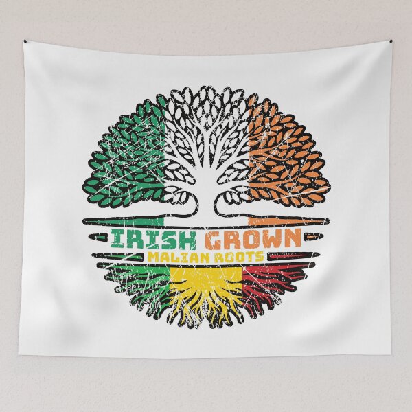 Item preview, Mali Malian Irish Ireland Tree Roots Flag designed and sold by FlagX.