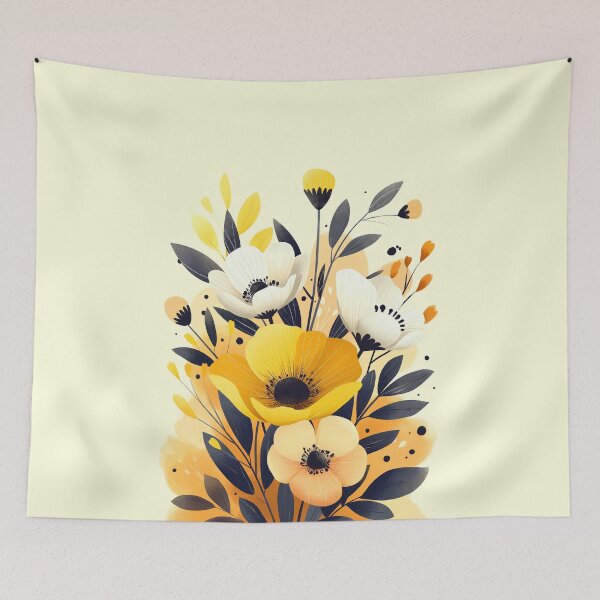 Item preview, Yellow and White Boho Flower Bouquet designed and sold by thesnowwhyte.