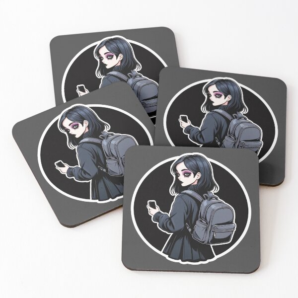 Item preview, Goth Girl Student With Backpack - Back to School designed and sold by MadnessEnvelope.