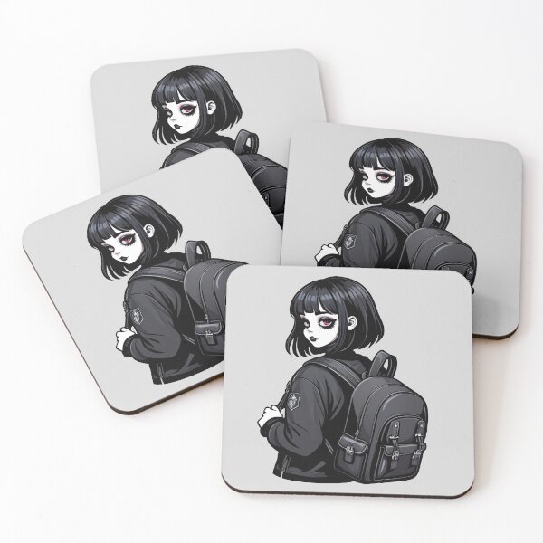 Item preview, Goth Student Girl With Backpack designed and sold by MadnessEnvelope.