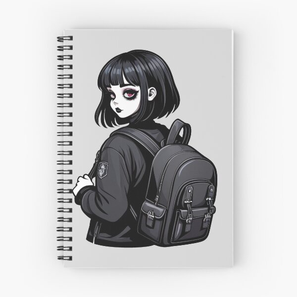 Item preview, Goth Student Girl With Backpack designed and sold by MadnessEnvelope.