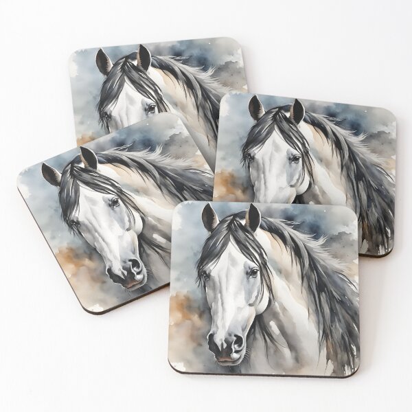 Artikelvorschau, Grauer Pferdekopf - Aquarell entworfen und verkauft von Fat Pony.