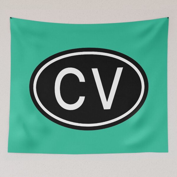 Item preview, CV Initials Monogram Oval White Letters designed and sold by Jeallan Designs.