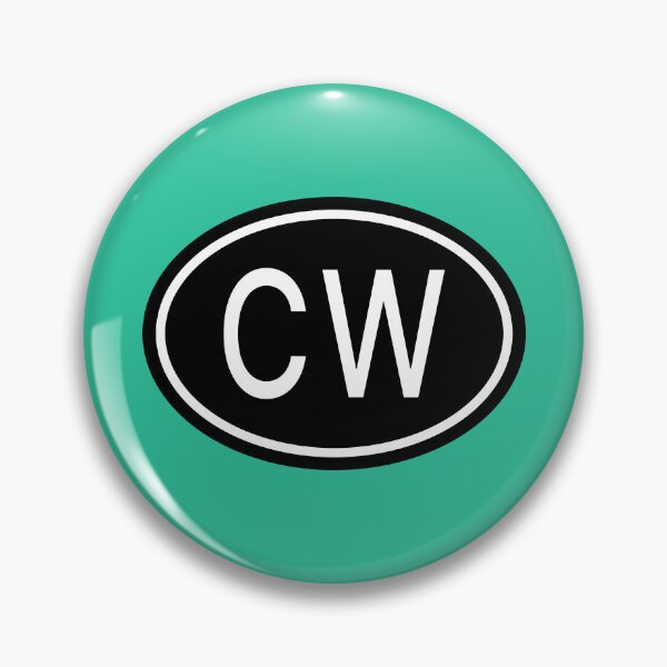 Item preview, CW Initials Monogram Oval White Letters designed and sold by Jeallan Designs.
