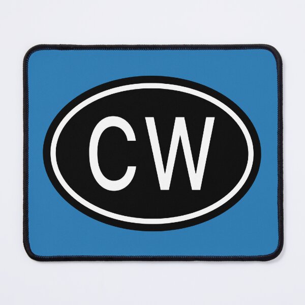 Item preview, CW Initials Monogram Oval White Letters designed and sold by Jeallan Designs.