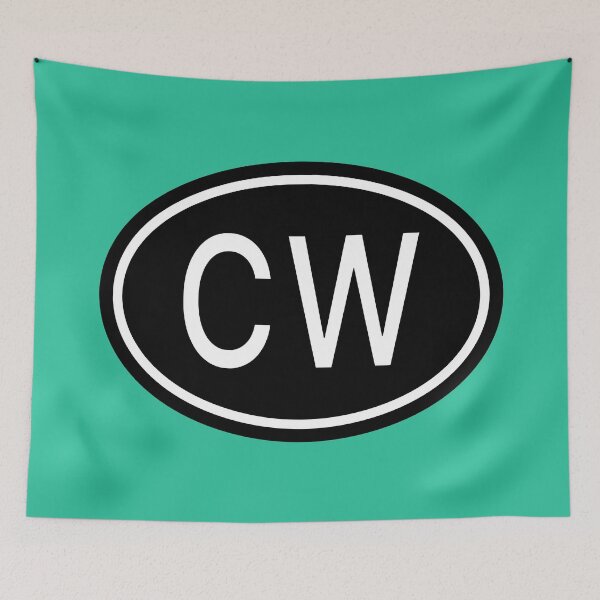 Item preview, CW Initials Monogram Oval White Letters designed and sold by Jeallan Designs.