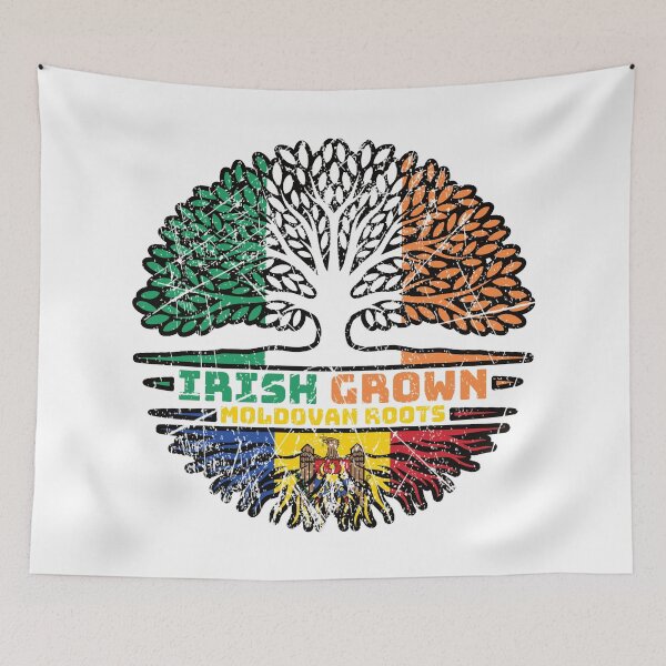 Item preview, Moldova Moldovan Irish Ireland Tree Roots Flag designed and sold by FlagX.