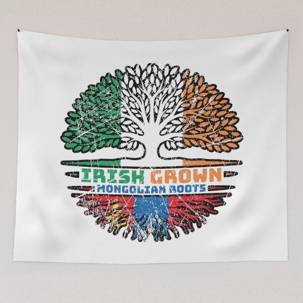 Item preview, Mongolia Mongolian Irish Ireland Tree Roots Flag designed and sold by FlagX.