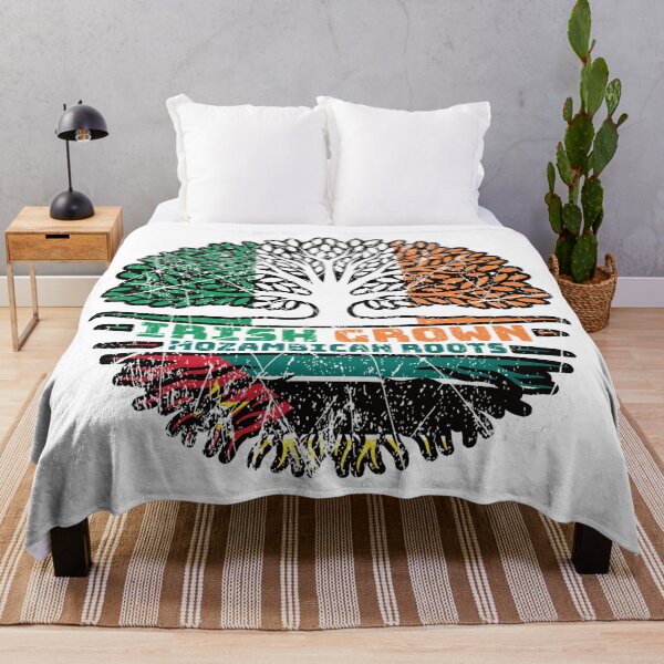 Item preview, Mozambique Mozambican Irish Ireland Tree Roots Flag designed and sold by FlagX.