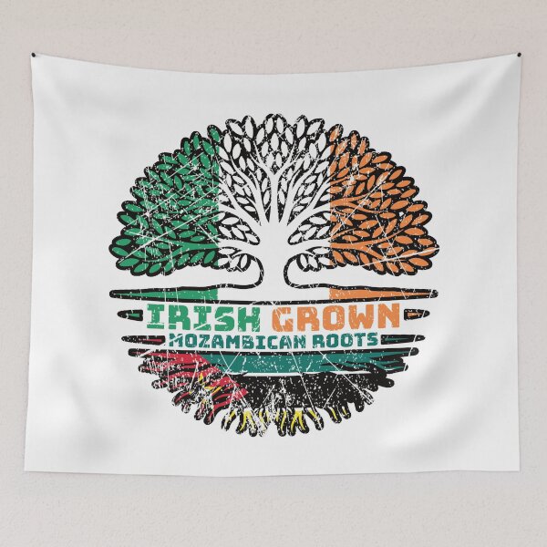 Item preview, Mozambique Mozambican Irish Ireland Tree Roots Flag designed and sold by FlagX.