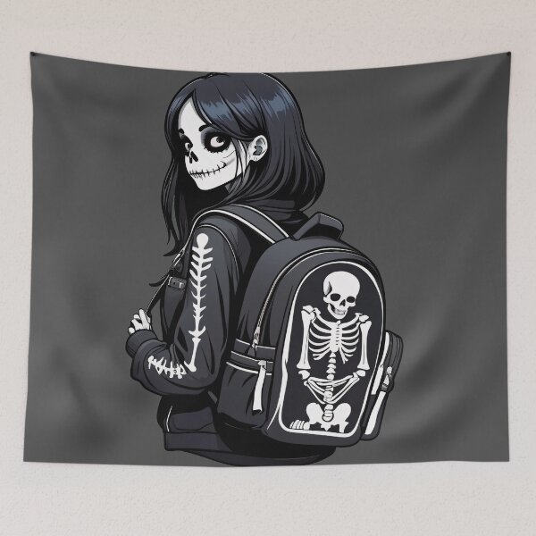 Item preview, Student Skeleton Girl With Backpack designed and sold by MadnessEnvelope.